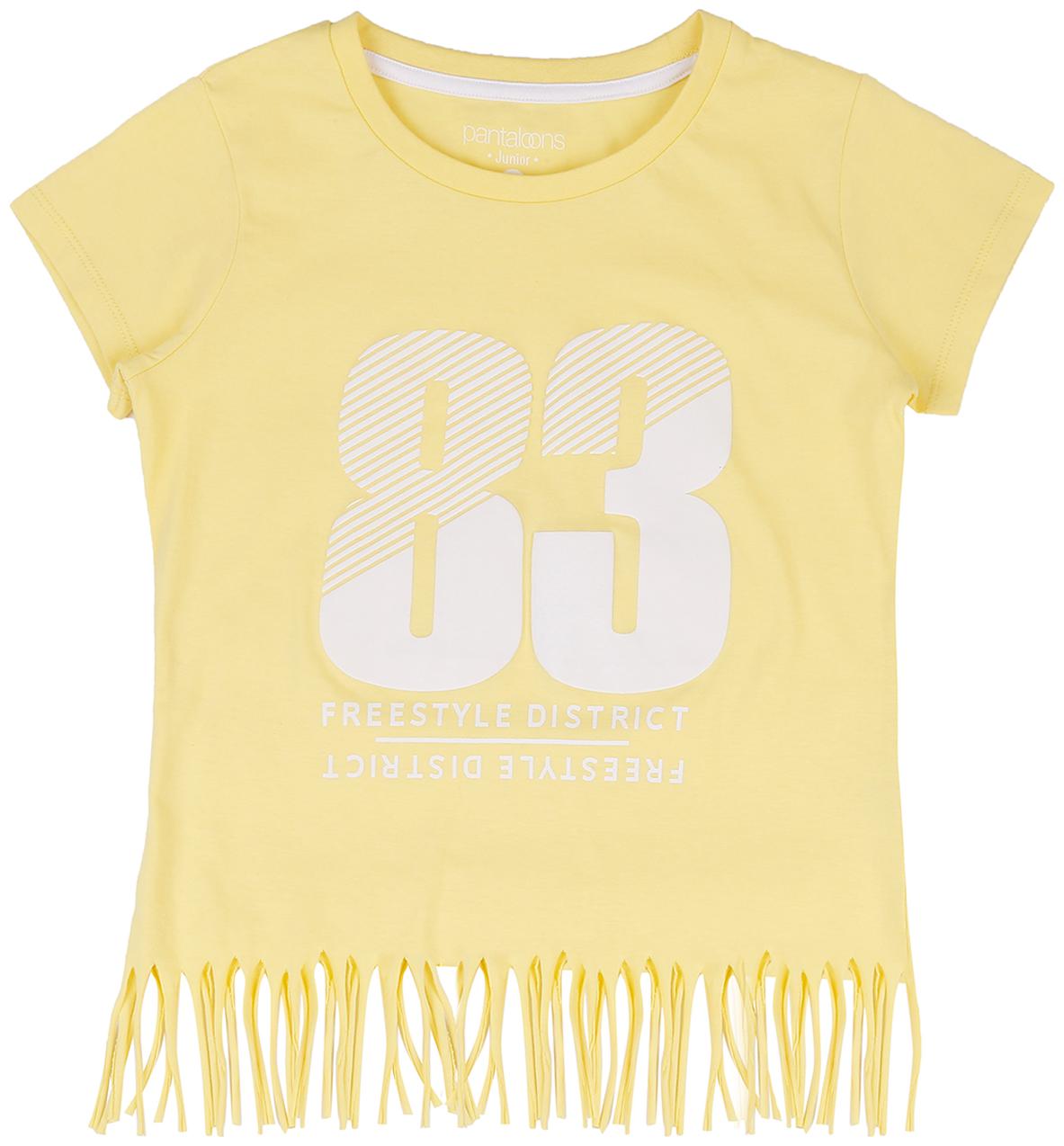 

Pantaloons Junior Girl Cotton Printed T shirt - Yellow