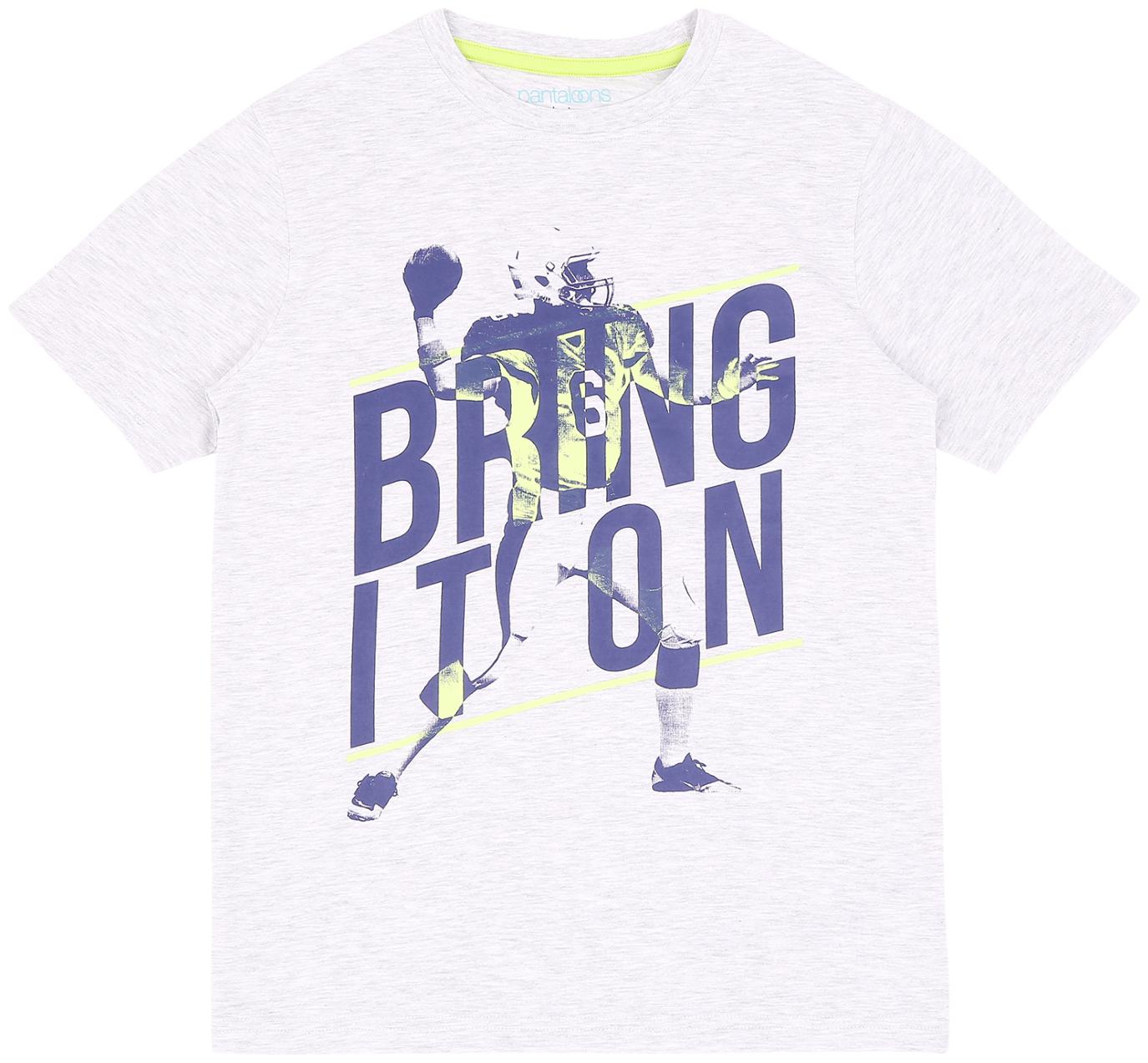 

Pantaloons Junior Boy Cotton Printed T-shirt - Grey