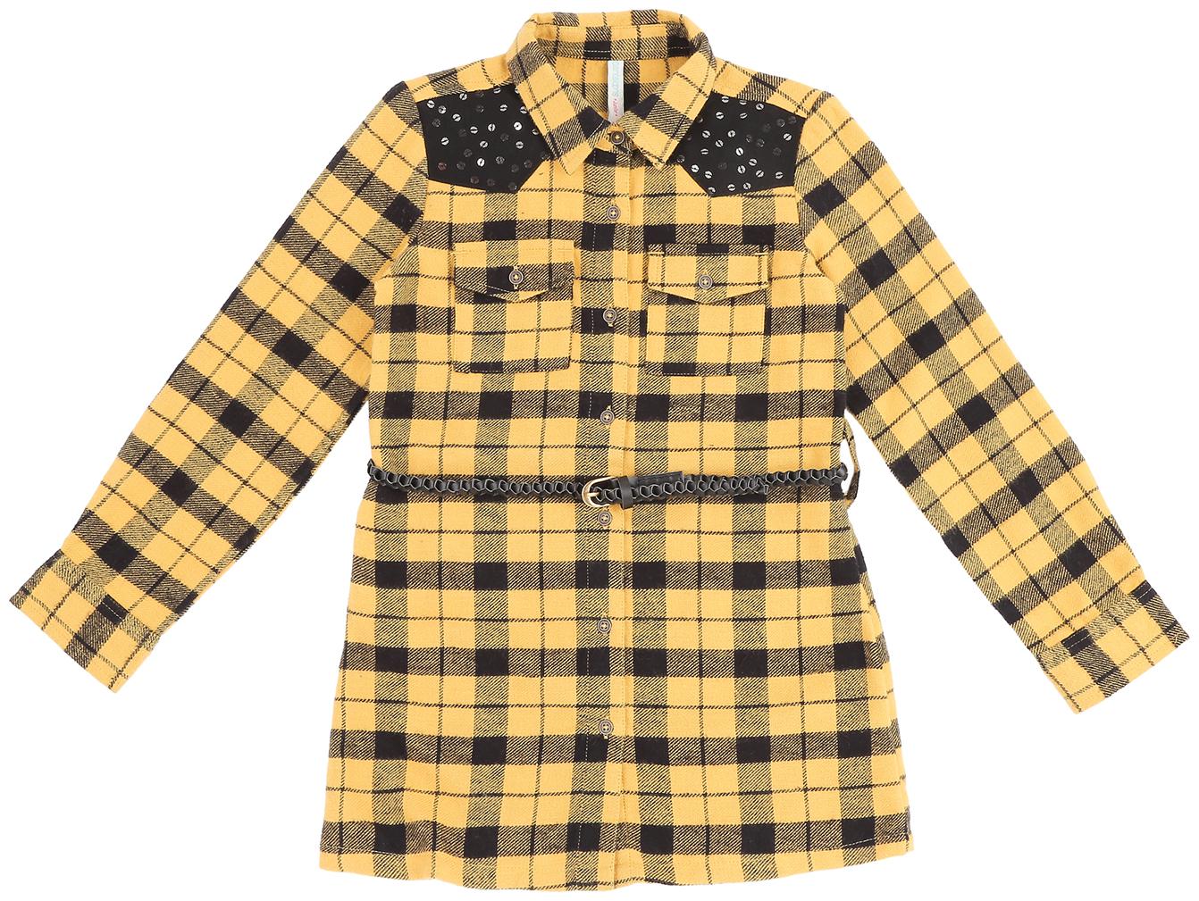 

Pantaloons Junior Girl Cotton Checked Top - Yellow