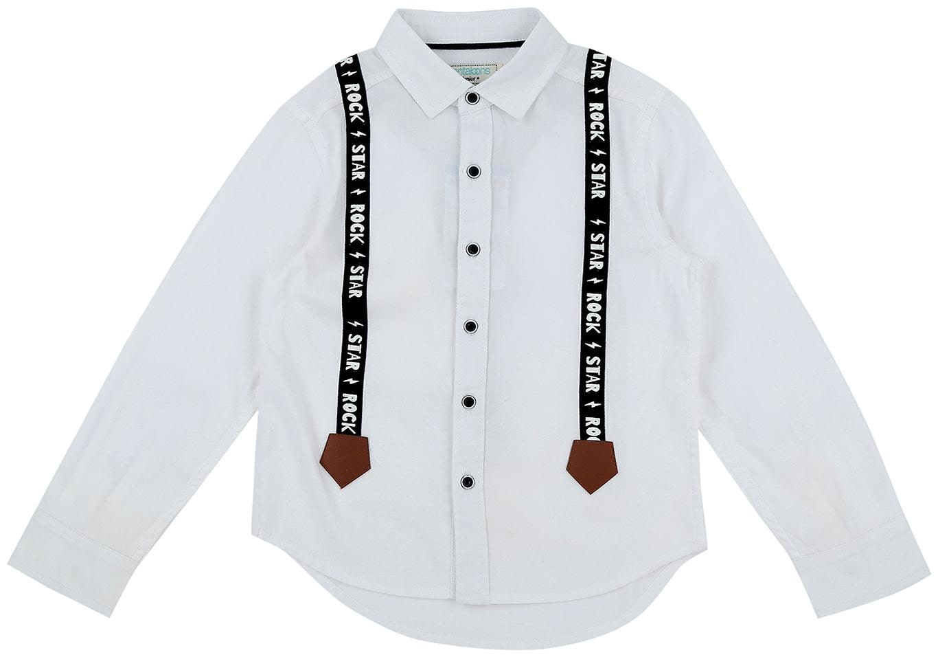 

Pantaloons Junior Boy Cotton Printed Shirt White