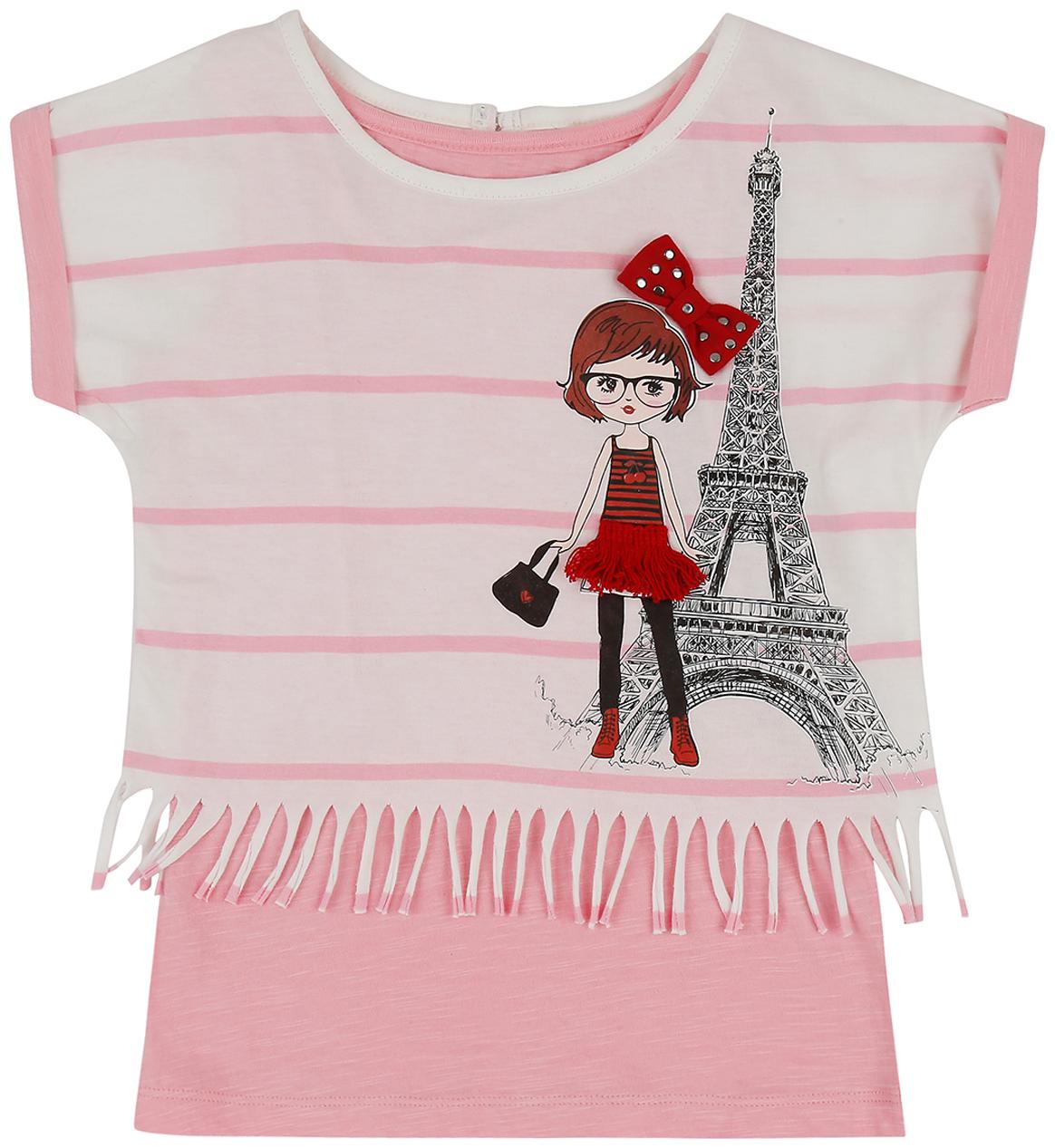 

Pantaloons Junior Girl Cotton Printed T shirt - Pink