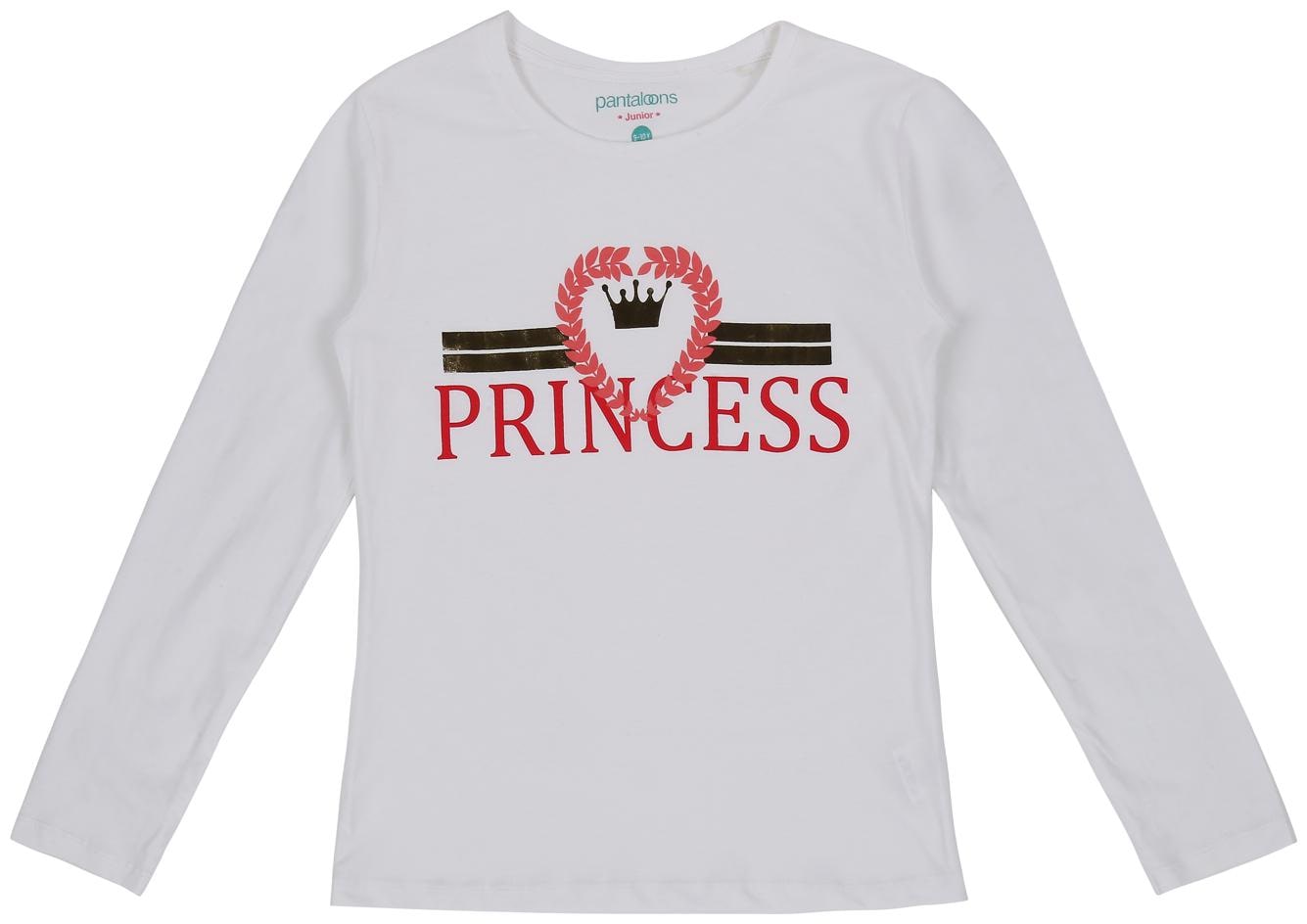 

Pantaloons Junior Girl Cotton Printed T shirt - White
