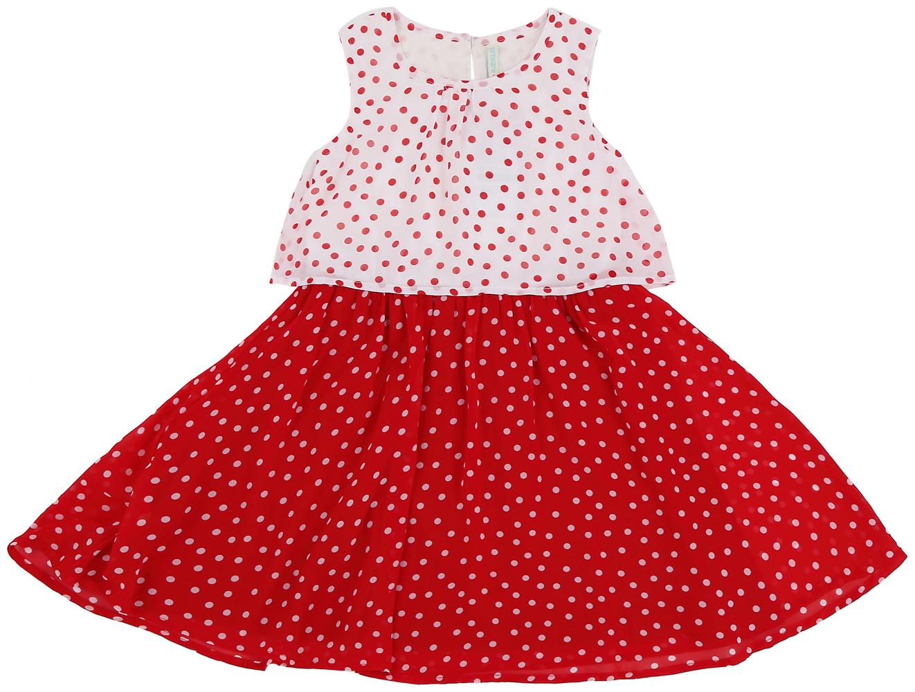 

Pantaloons Junior White Red Georgette Sleeveless Knee Length Princess Frock ( Pack of 1 )