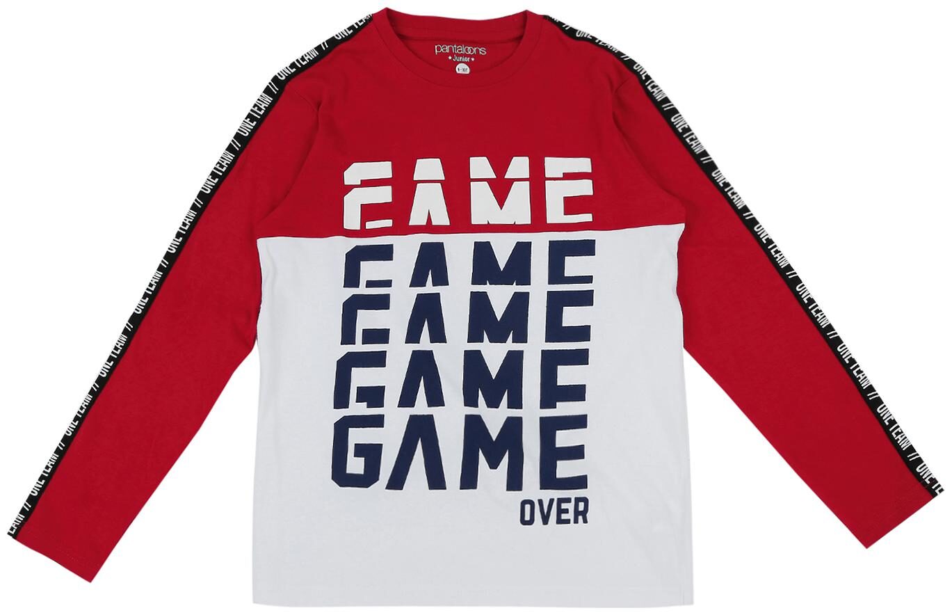 

Pantaloons Junior Boy Cotton Printed T-shirt - Red White
