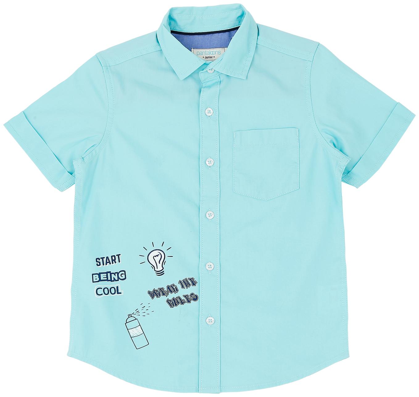 

Pantaloons Junior Boy Cotton Printed Shirt Green