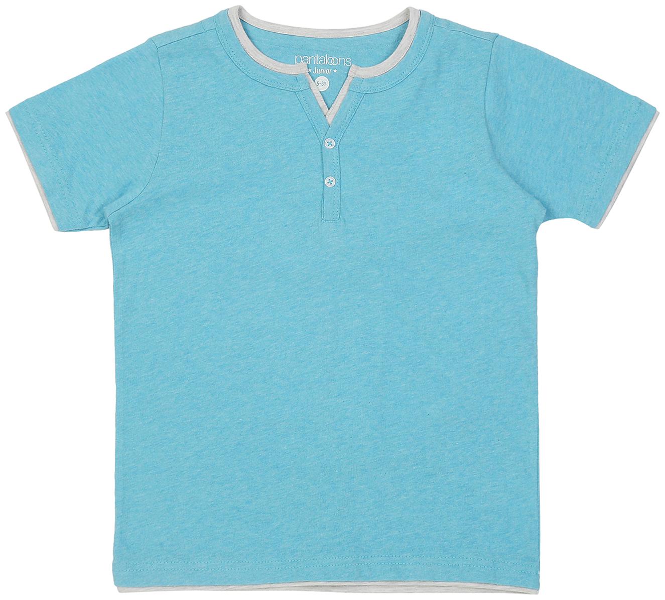 

Pantaloons Junior Boy Cotton Solid T-shirt - Blue