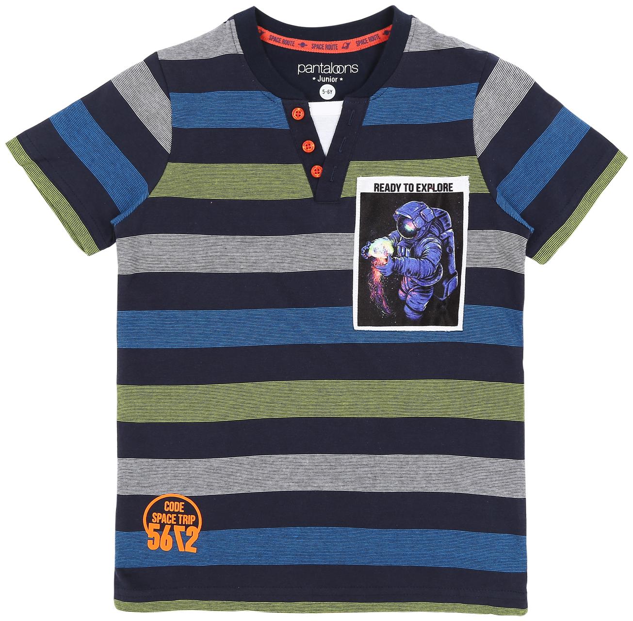

Pantaloons Junior Boy Cotton Striped T-shirt - Multi