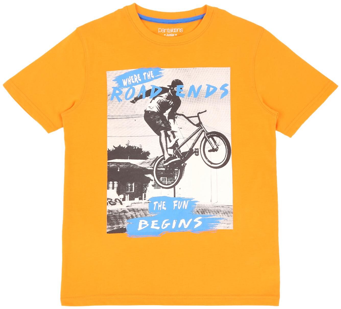 

Pantaloons Junior Boy Cotton Printed T-shirt - Orange