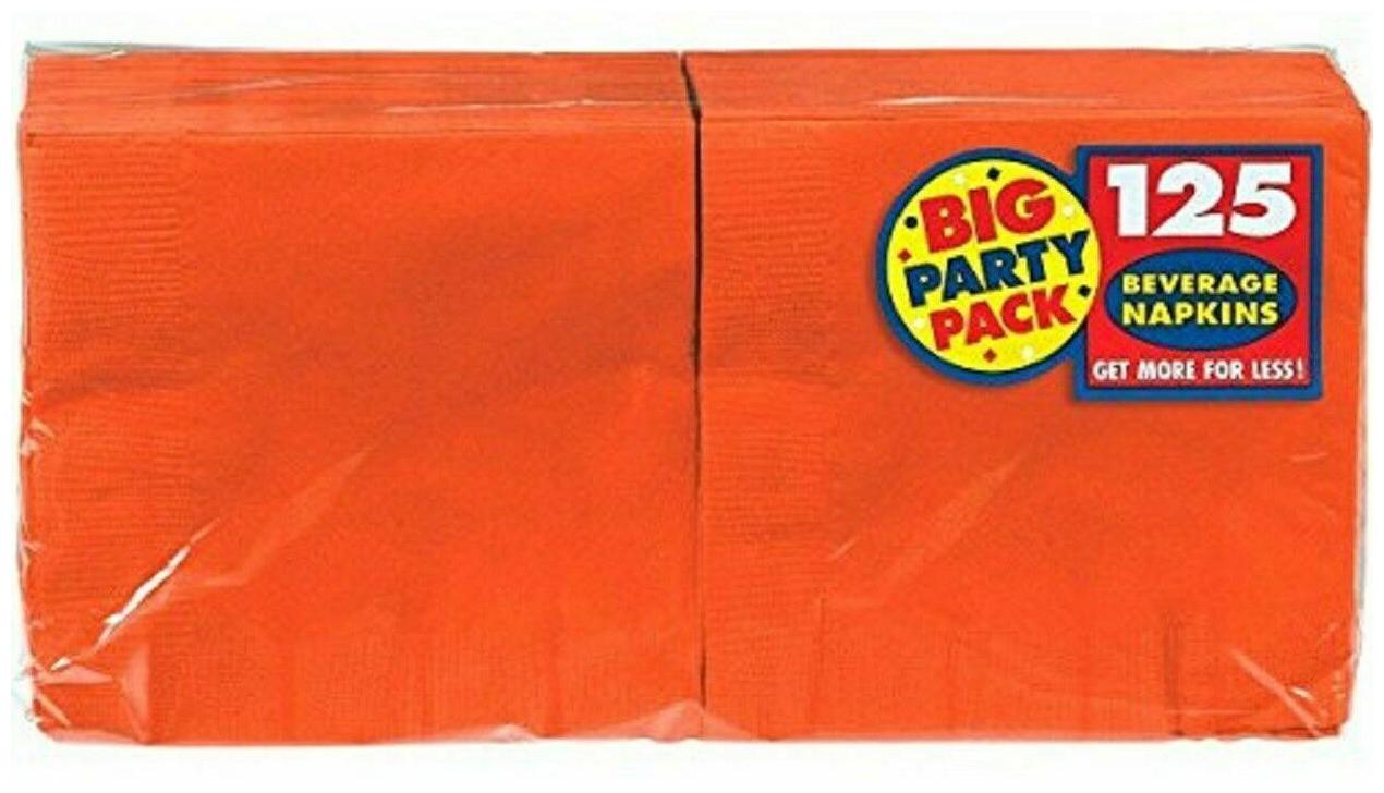 

Party Favors - Big Party Pack - Orange - Beverage Napkins - 125ct