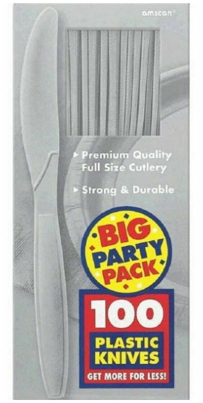 

Party Favors - Big Party Pack - Silver - Plastic Knives - 100ct