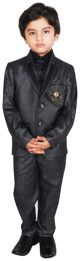 

SGYUVRAJ Boy Silk Solid Ethnic jacket - Black