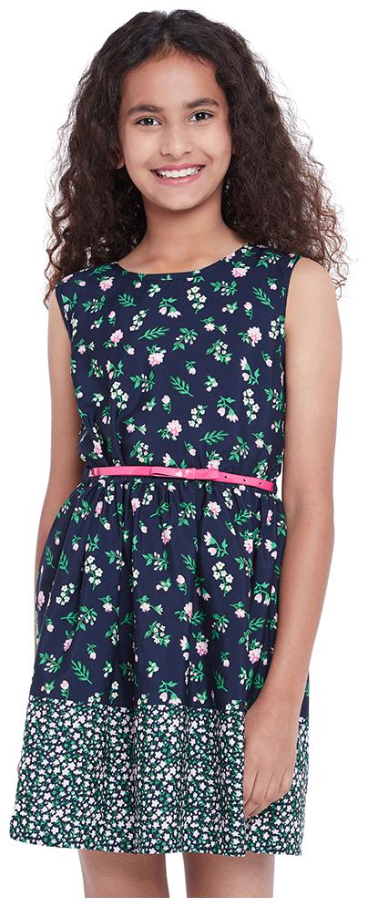 

OXOLLOXO Blue Polyester Short Sleeves Above Knee Princess Frock ( Pack of 1 )