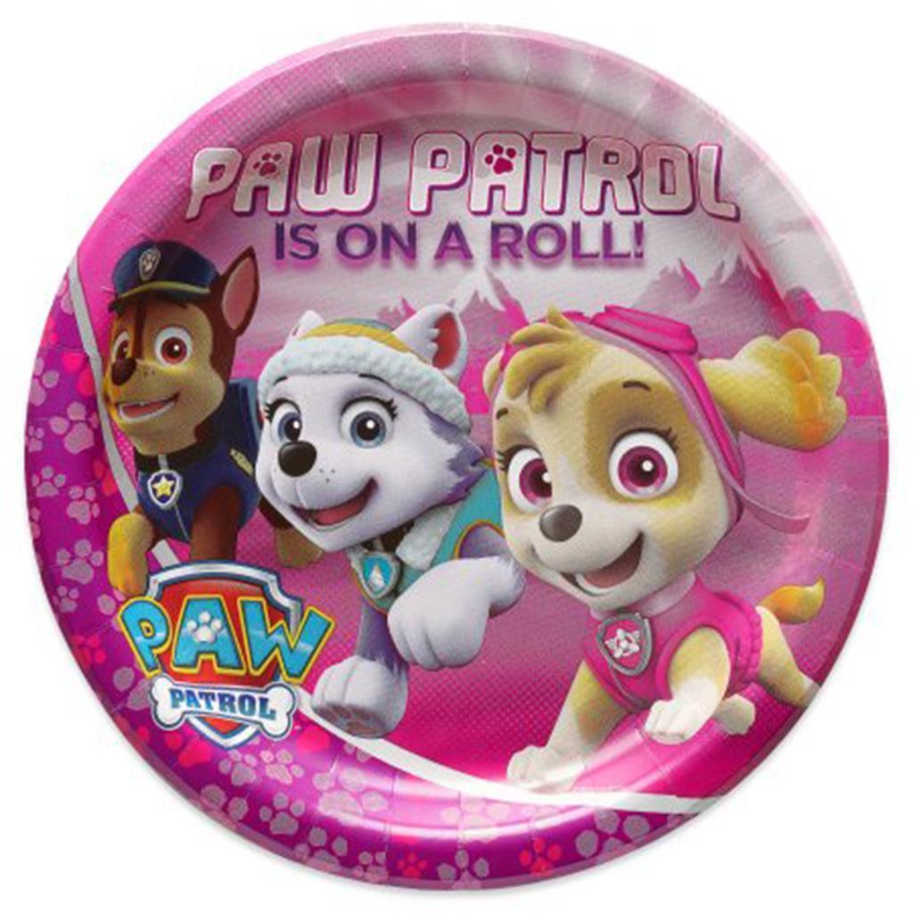

Paw Patrol Girls Is On A Roll Round Birthday Party Lunch Plates 8 Per Package
