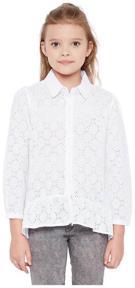 

Oxolloxo Girl Cotton Solid Shirt - White