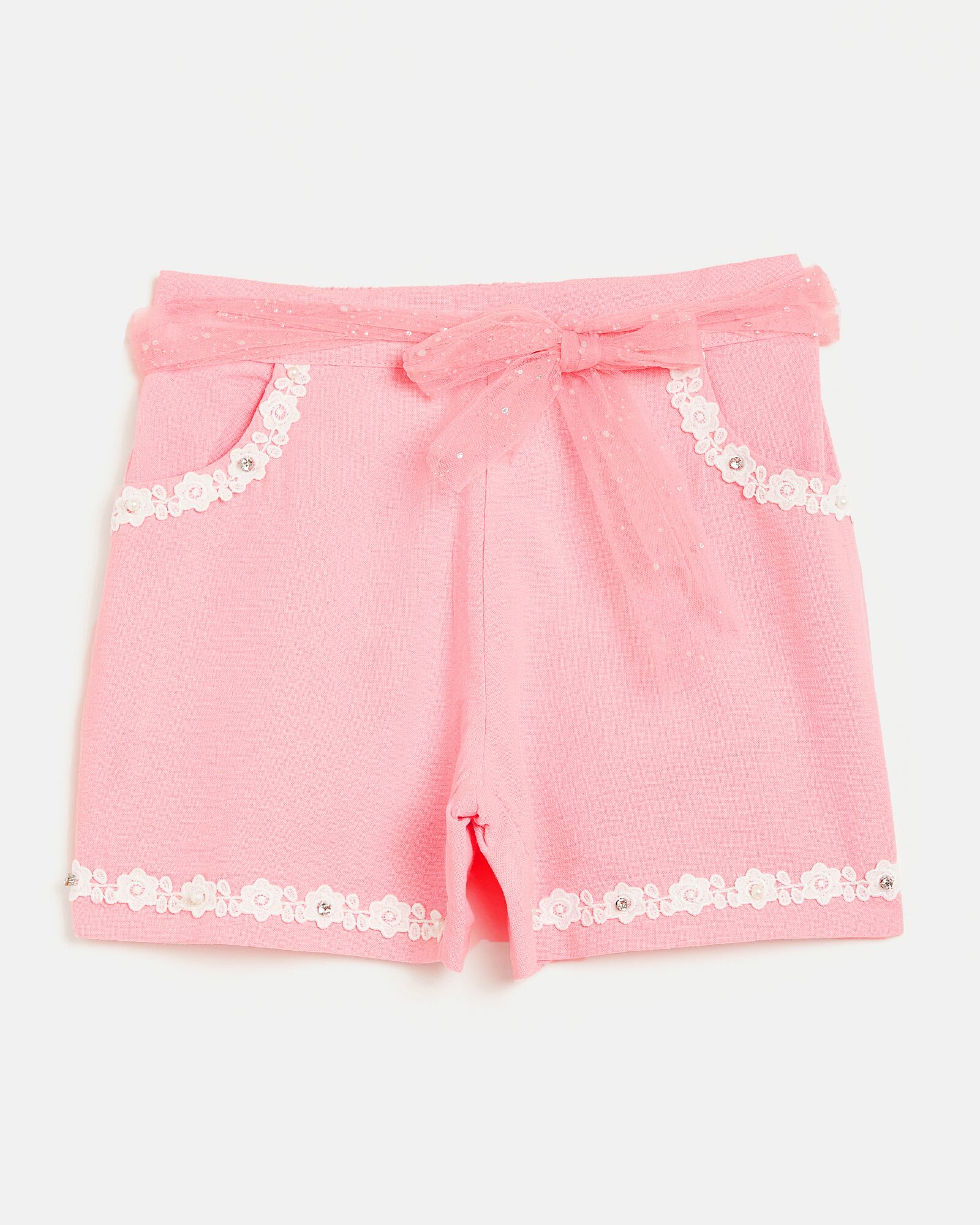 

Peek a boo zoo Girl Cotton blend Solid Regular shorts - Pink