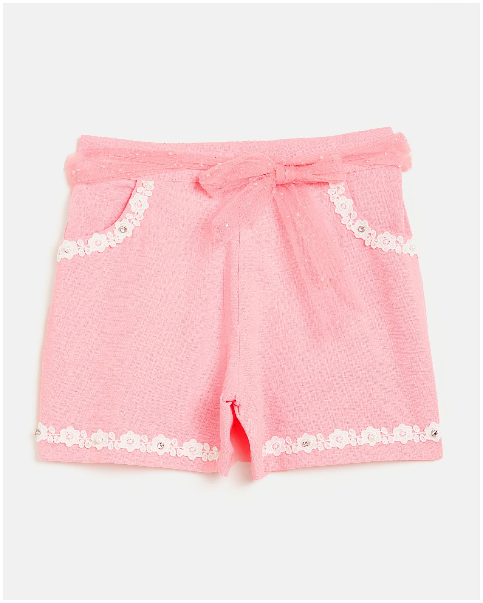 

Peek a boo zoo Girl Cotton blend Solid Regular shorts - Pink