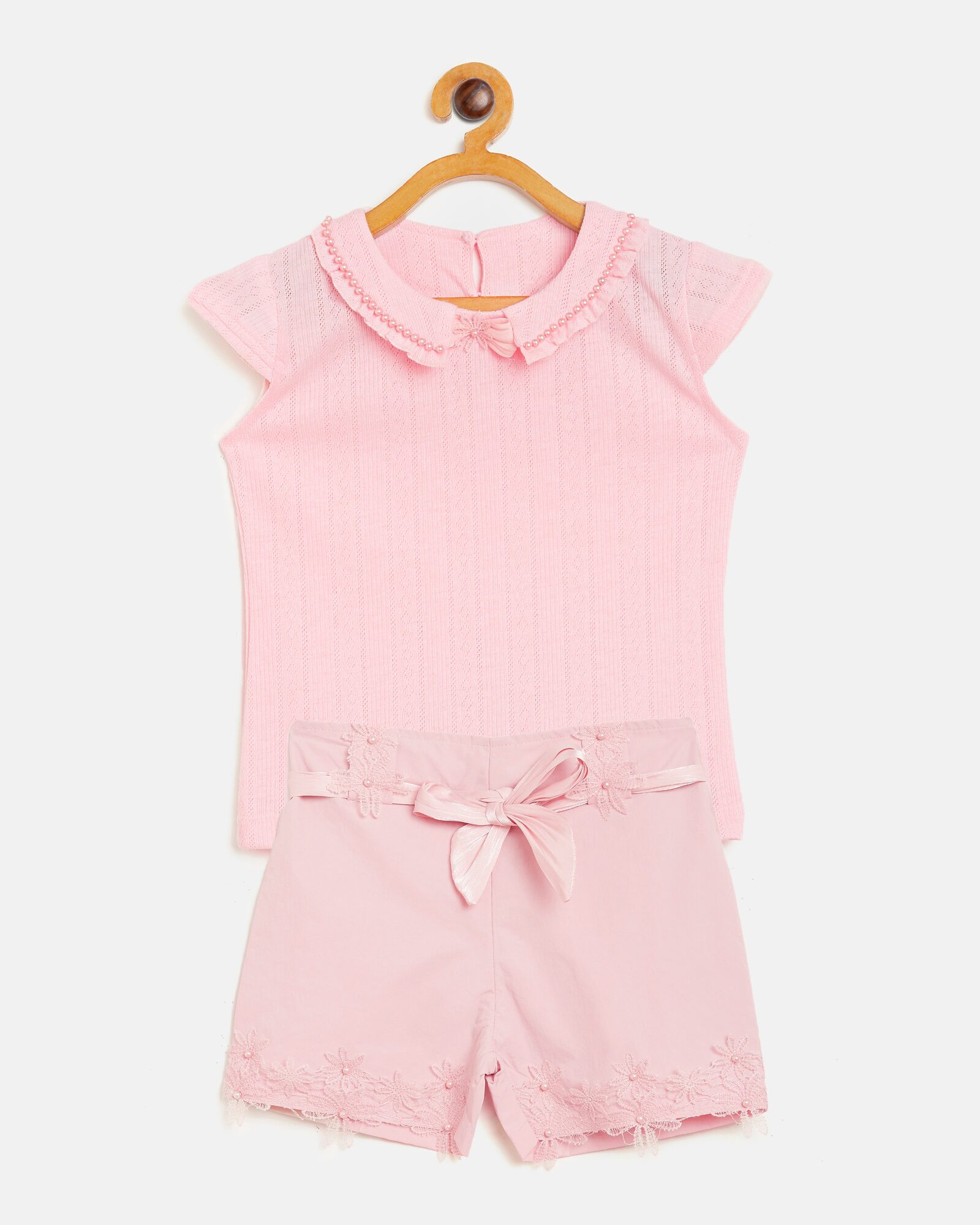 

Peek a boo zoo Baby girl Top bottom set - Pink
