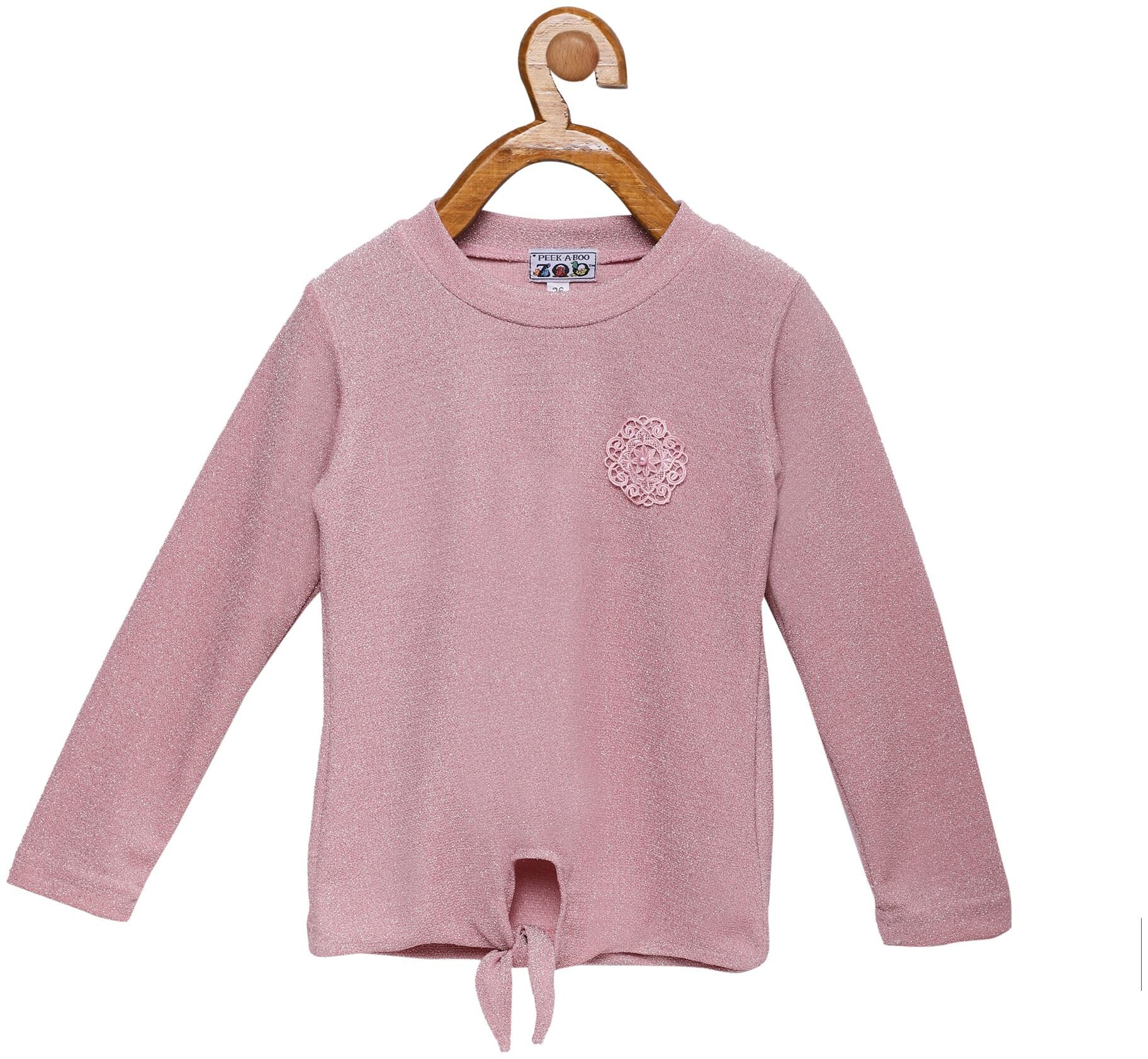 

Peek a boo zoo Girl Polyester Solid Top - Pink