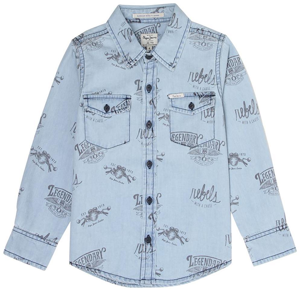 

Pepe Jeans Boy Denim Printed Shirt Blue