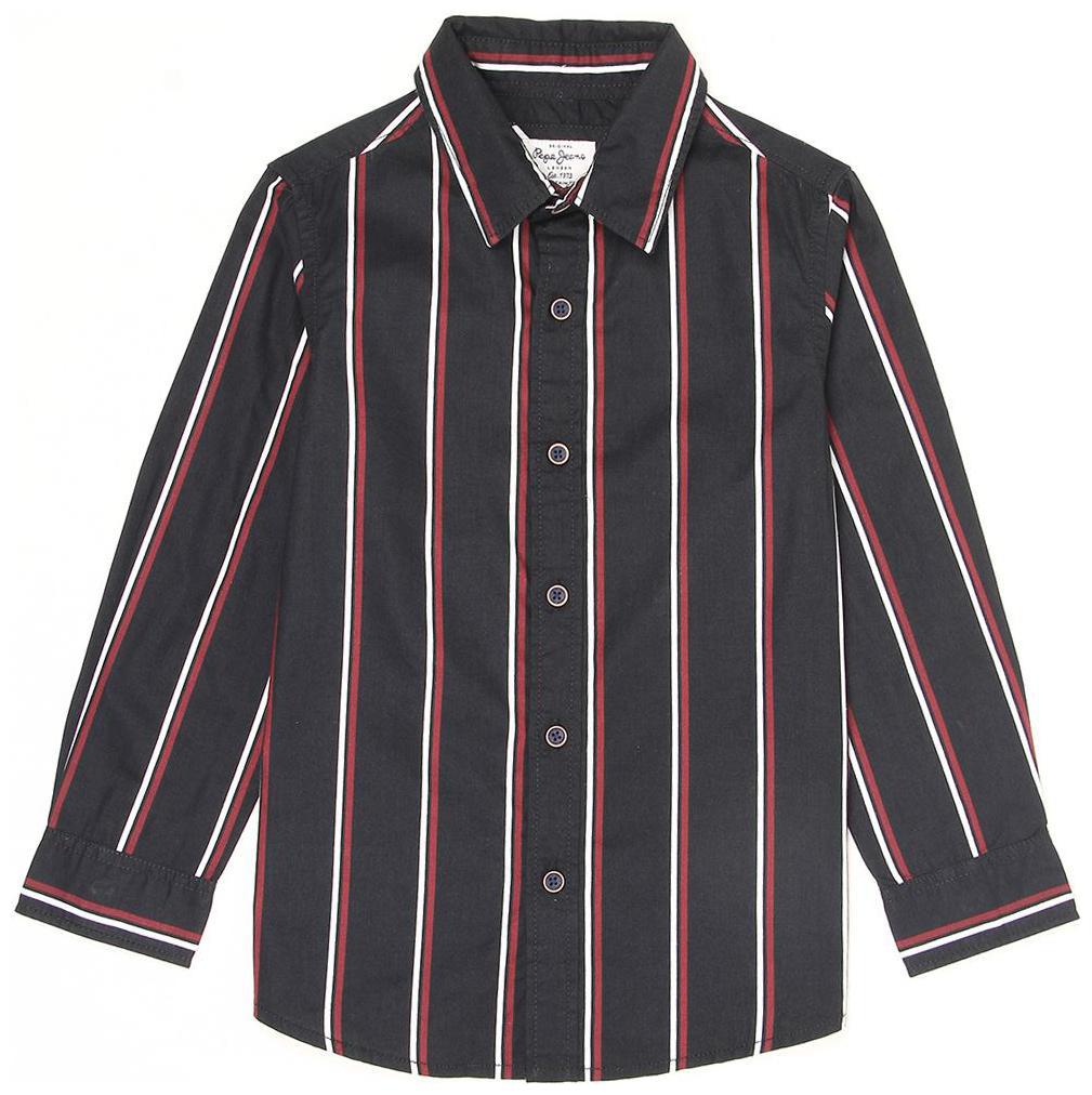 

Pepe Jeans Boy Cotton Striped Shirt Black