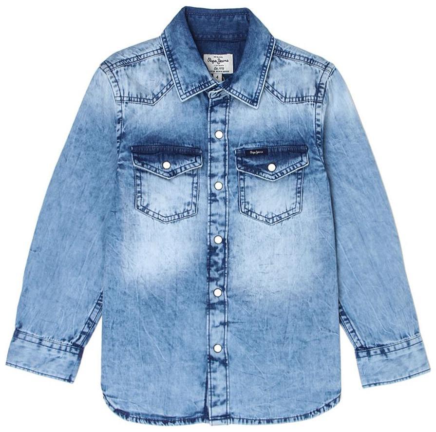 

Pepe Jeans Boy Denim Solid Shirt Blue