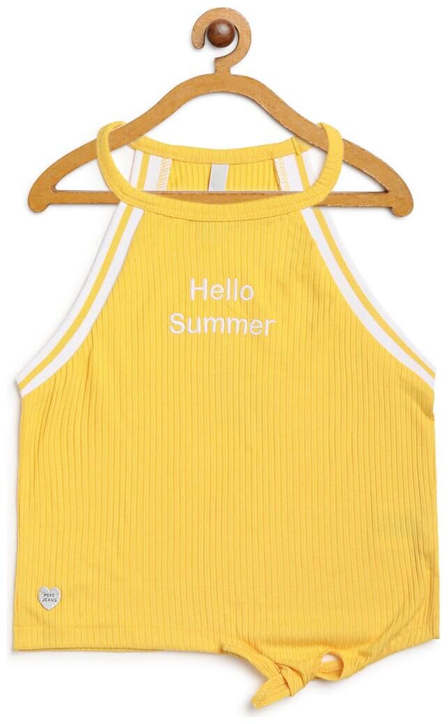 

Pepe Jeans Girl Cotton Solid T shirt - Yellow