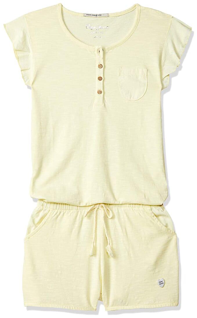 

Pepe Jeans Yellow Cotton Short Sleeves Knee Length Princess Frock ( Pack of 1 )