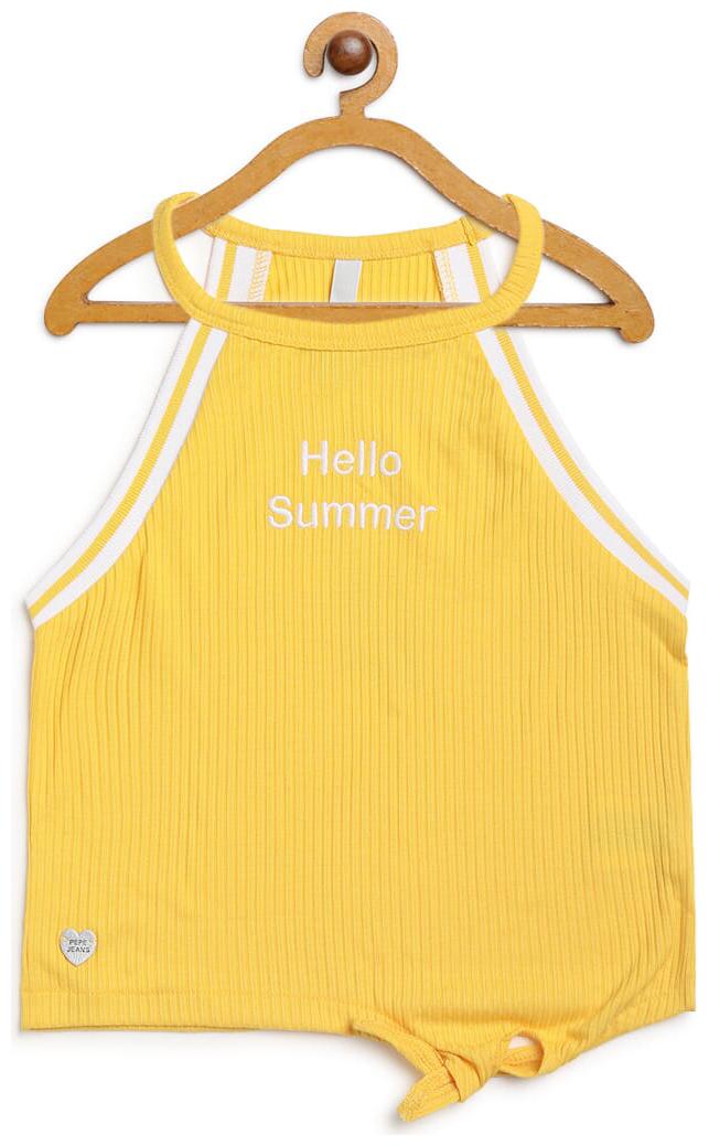 

Pepe Jeans Girl Cotton Solid T shirt - Yellow
