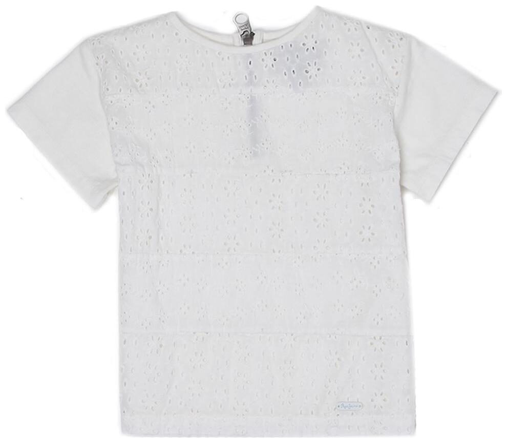 

Pepe Jeans Girl Cotton blend Self design Top - White