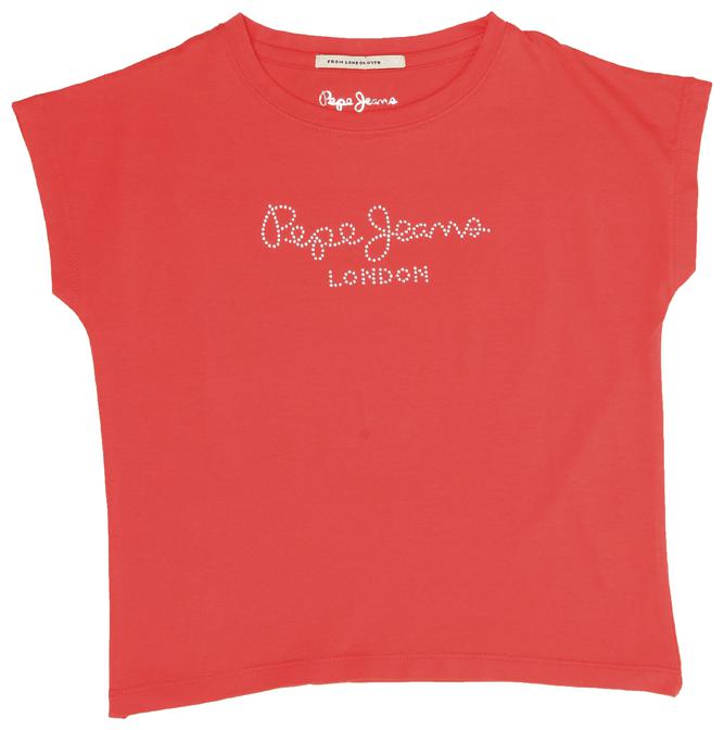 

Pepe Jeans Girl Cotton blend Embellished T shirt - Red