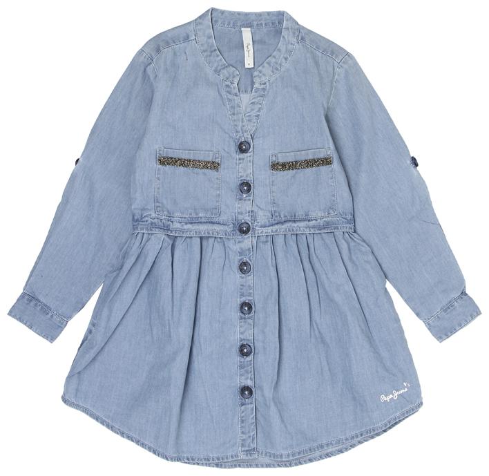 

Pepe Jeans Blue Cotton Blend Full Sleeves Above Knee Frock With Bloomer ( Pack of 1 )