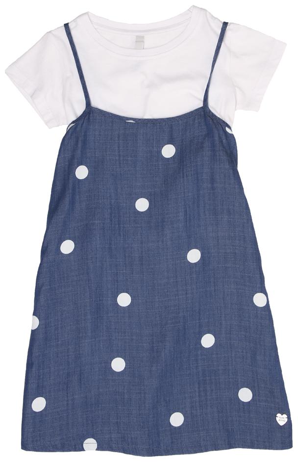

Pepe Jeans Blue Cotton Blend Short Sleeves Knee Length Frock With Bloomer ( Pack of 1 )