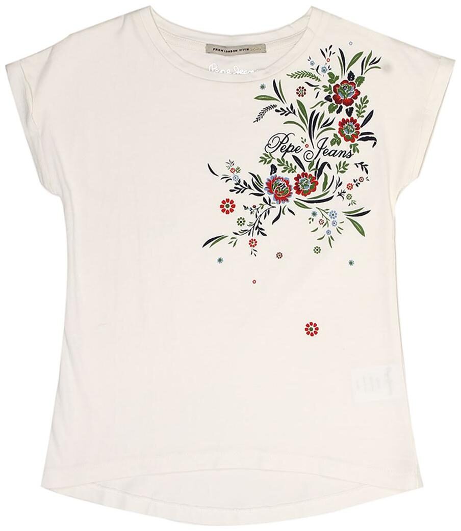 

Pepe Jeans Girl Cotton Printed T shirt - Cream