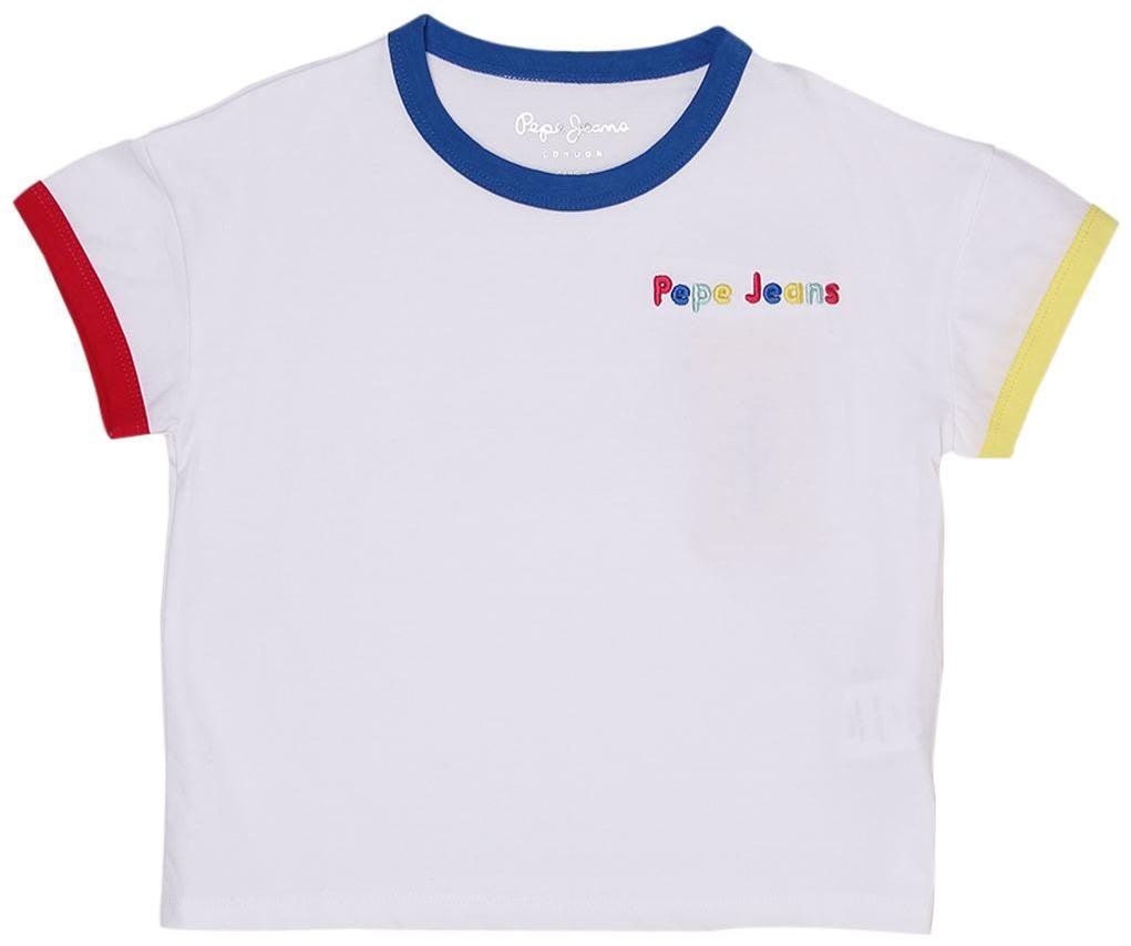 

Pepe Jeans Girl Cotton Self design T shirt - White
