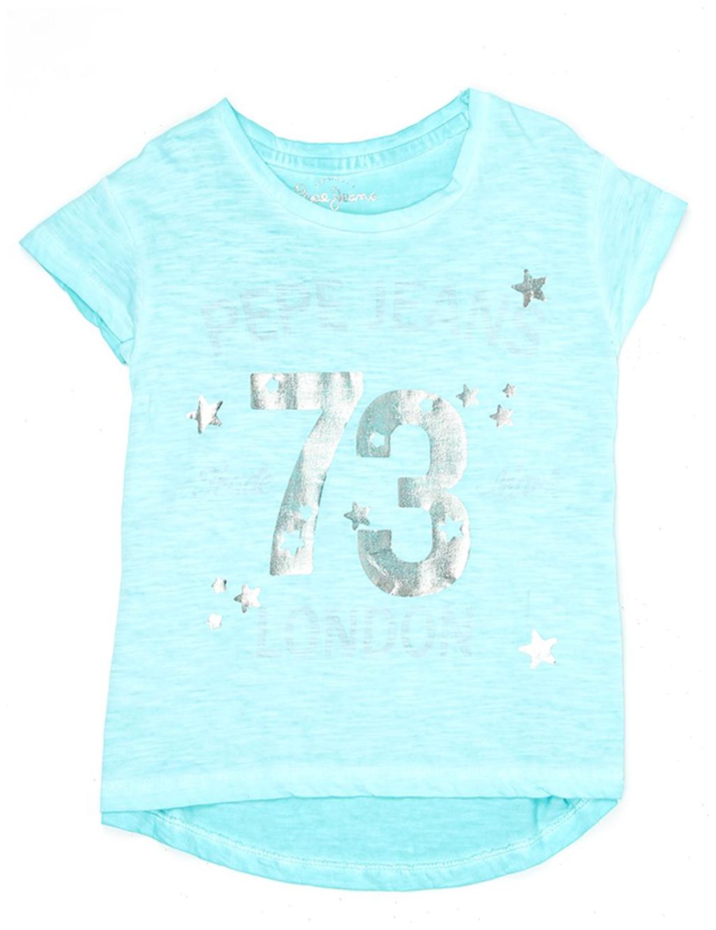 

Pepe Jeans Girl Cotton Printed T shirt - Blue