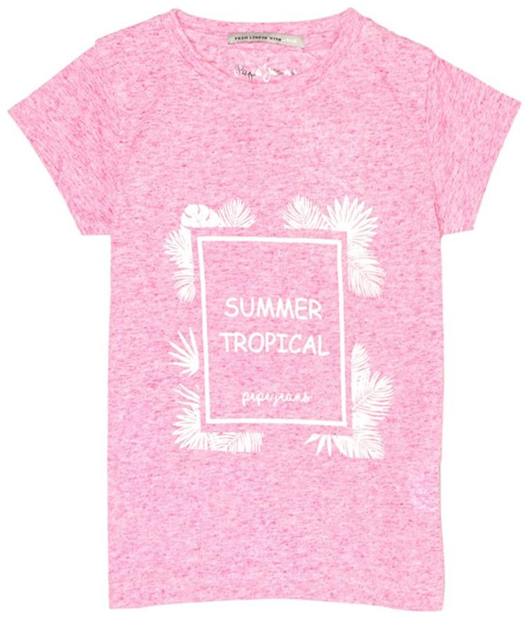 

Pepe Jeans Girl Linen Printed T shirt - Pink