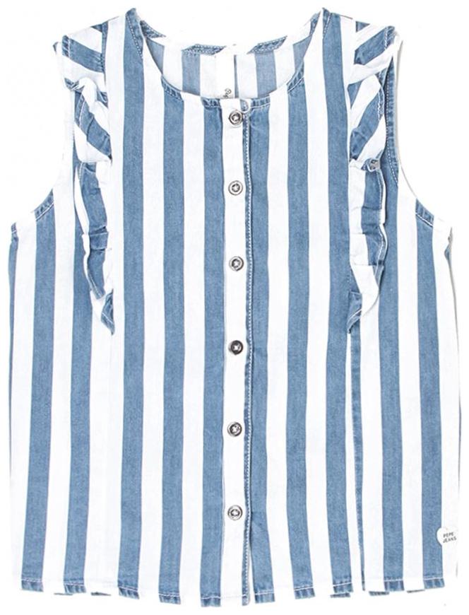 

Pepe Jeans Girl Cotton Striped Shirt - Blue