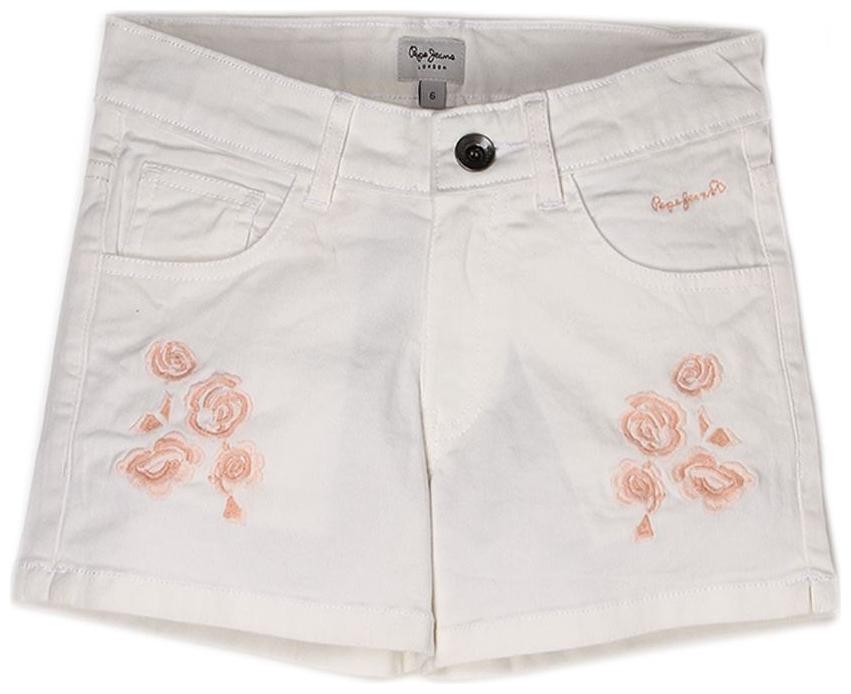 

Pepe Jeans Girl Cotton blend Embroidered Regular shorts - White