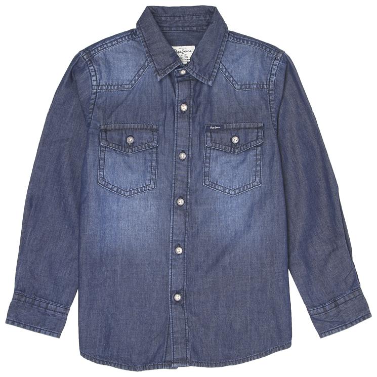 

Pepe Jeans Boy Cotton blend Solid Shirt Blue