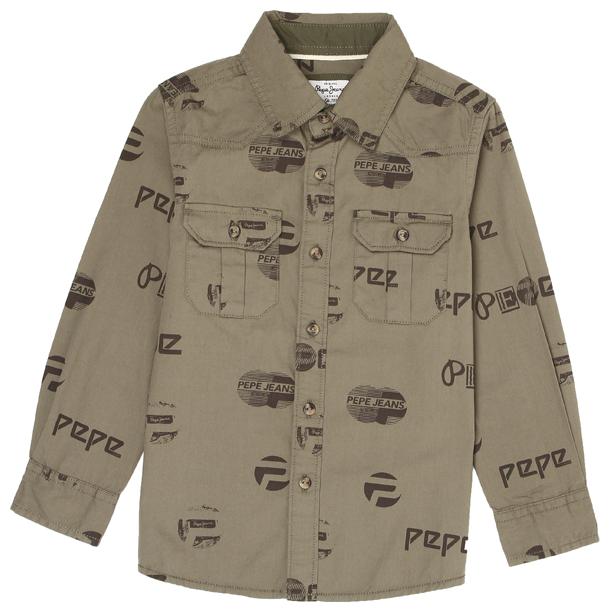 

Pepe Jeans Boy Cotton blend Printed Shirt Green