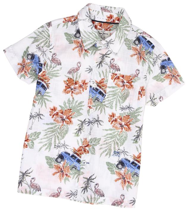 

Pepe Jeans Boy Cotton blend Printed Shirt White