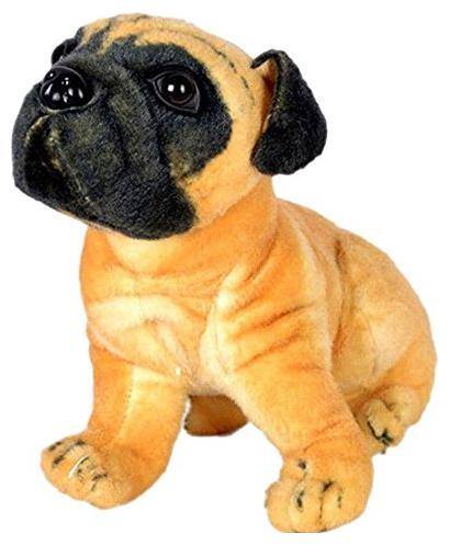 Pikaboo Cute Pug Dog Stuffed Toy With Soft Fluffy Stuffing & Quality Lifelike Colours