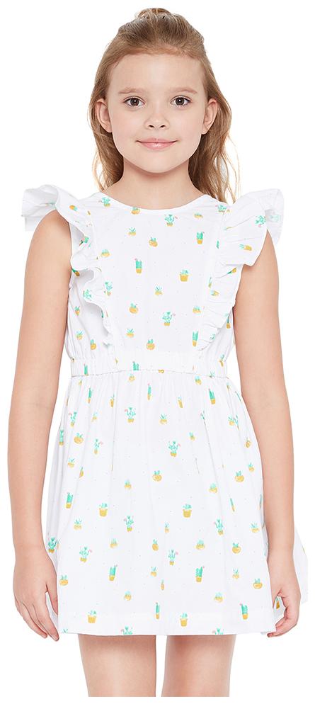 

Oxolloxo White Cotton Sleeveless Knee Length Princess Frock ( Pack of 1 )