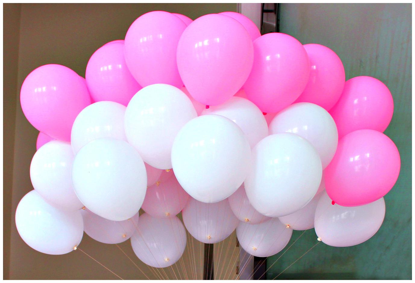 

Pink and White Metallic Party Balloons for Birthday Parties anniversary New year Christmas and festival decoration Balloons pack of 50pcs