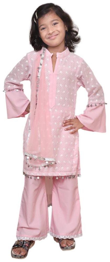 

ANAIRA MY CHILD Girl s Cotton Abstract Full sleeves Kurta kurti - Pink