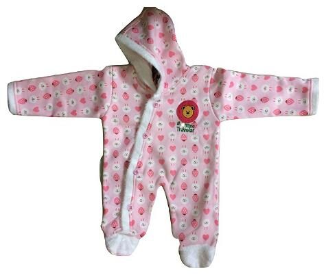 

Pratishtha Creations Baby boy Blended Cartoon print Winterwear onesie and romper - Pink