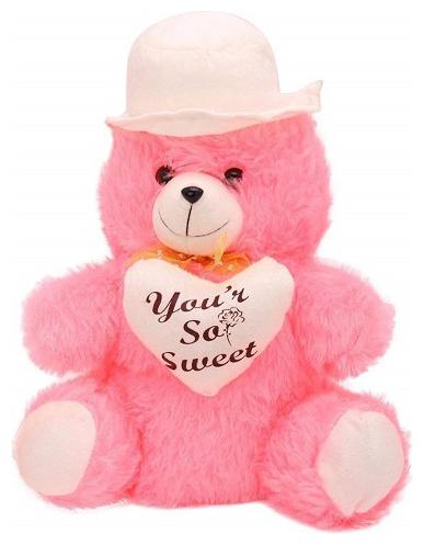 

Pink White Cap Teddy bear 30 cm