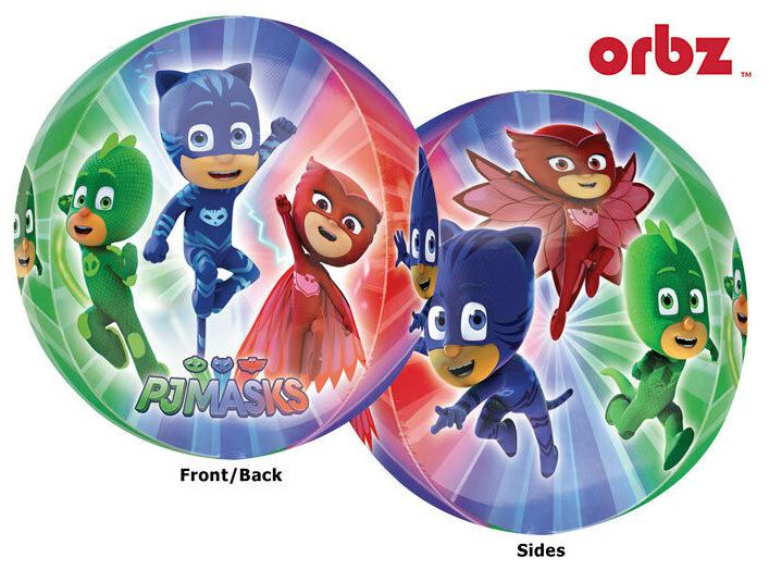 

PJ Masks Cartoon Disney Superhero 4 Sides Orbz 16 Round Balloons Party 3 Pack