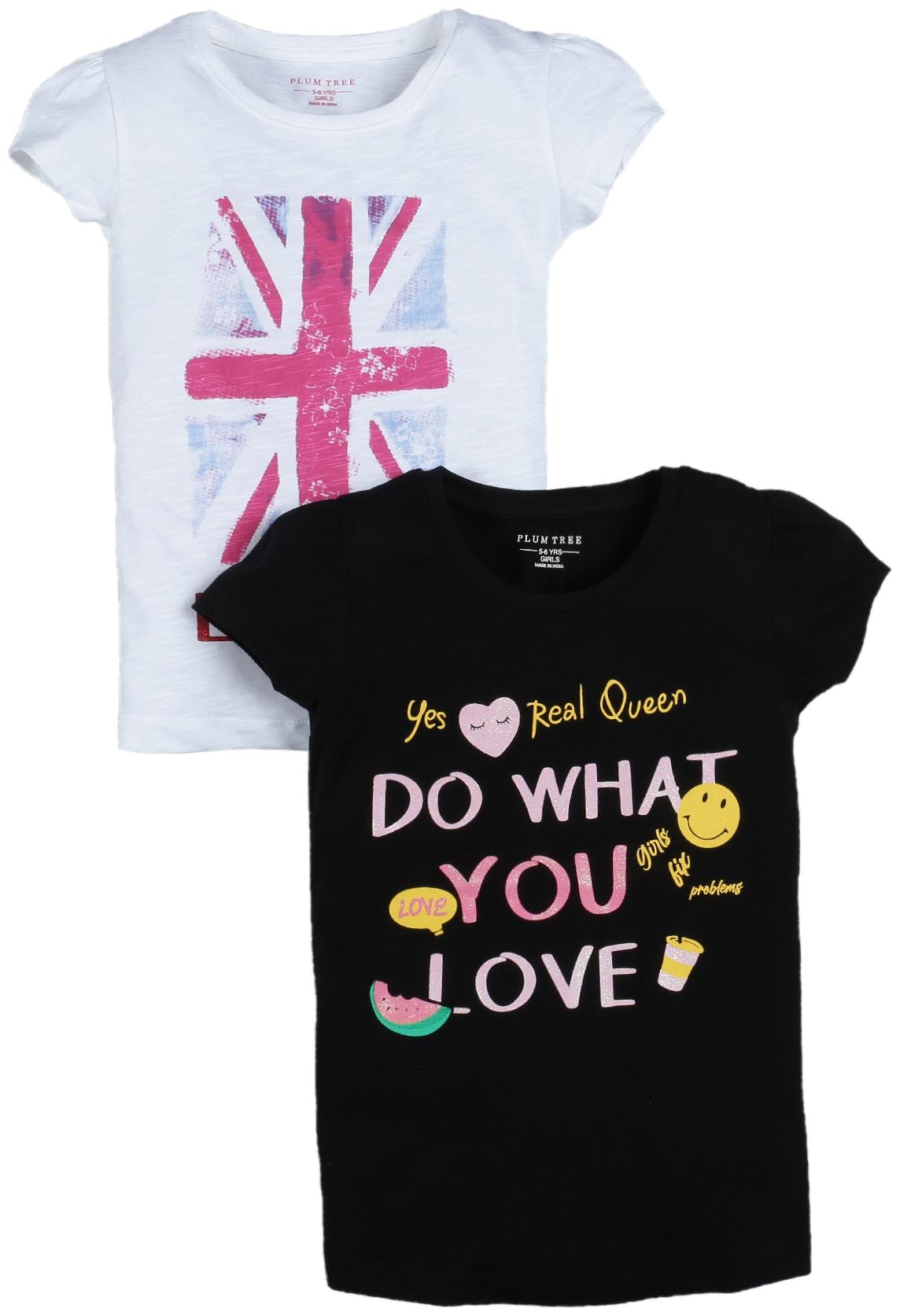 

PLUMTREE Girl Cotton Printed T shirt - Multi