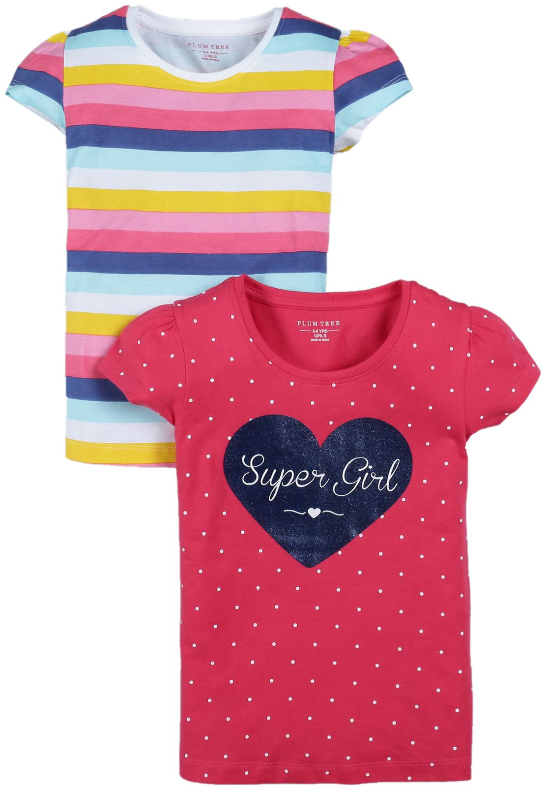 

PLUMTREE Girl Cotton Printed T shirt - Multi